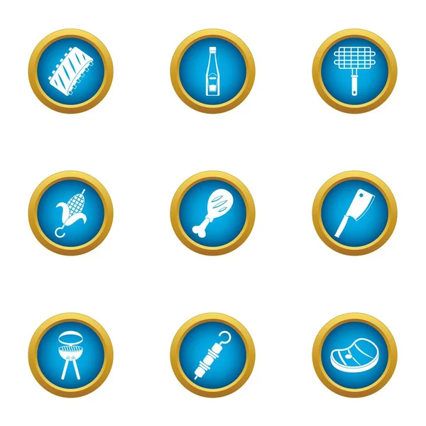 Kentsel ızgara Icons set, düz stil