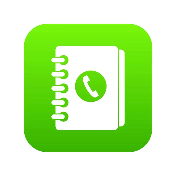 Adressbuch-Symbol digital grün — Stockvektor