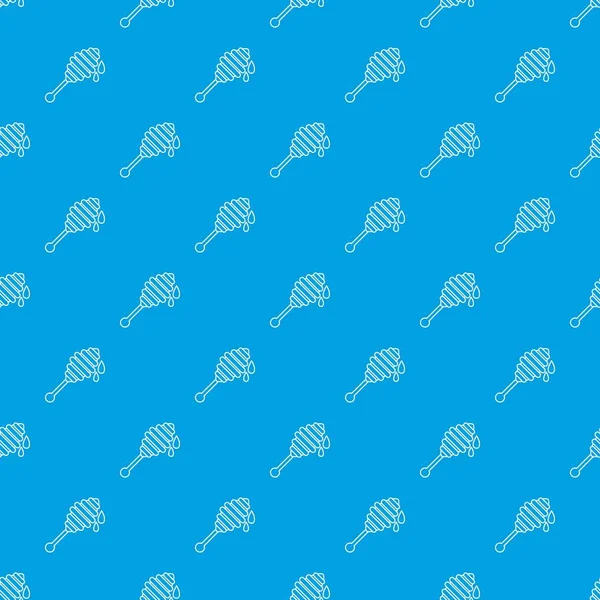 Miel motif louche vecteur sans couture bleu — Image vectorielle