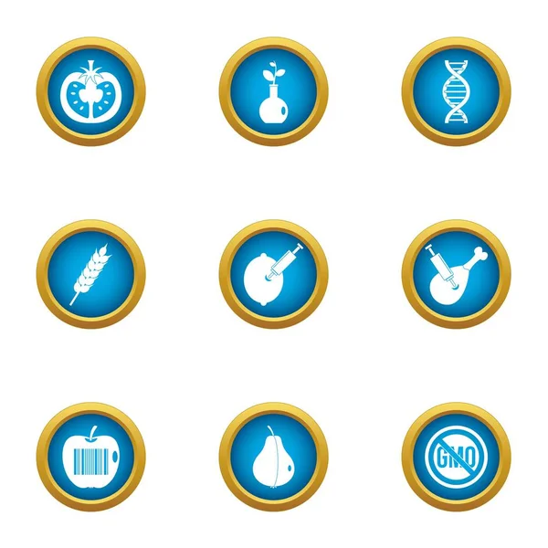 Kimya gıda Icons set, düz stil