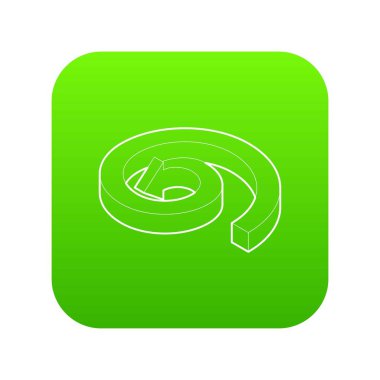 Sarmal ok yeşil simge vektör