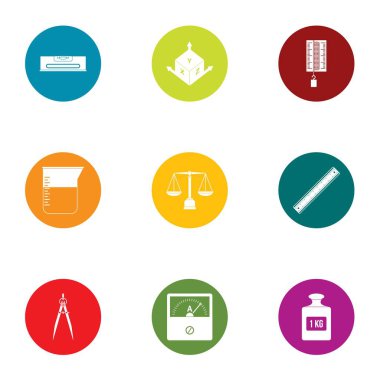 Ağırlık Icons set, düz stil TMMOB