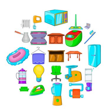 Daire Icons set, karikatür tarzı