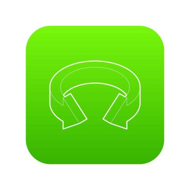 Ok daire yeşil simge vektör