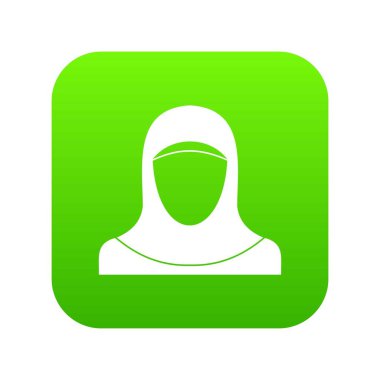 Müslüman kadınlar giyiyor hijab simgesi dijital yeşil