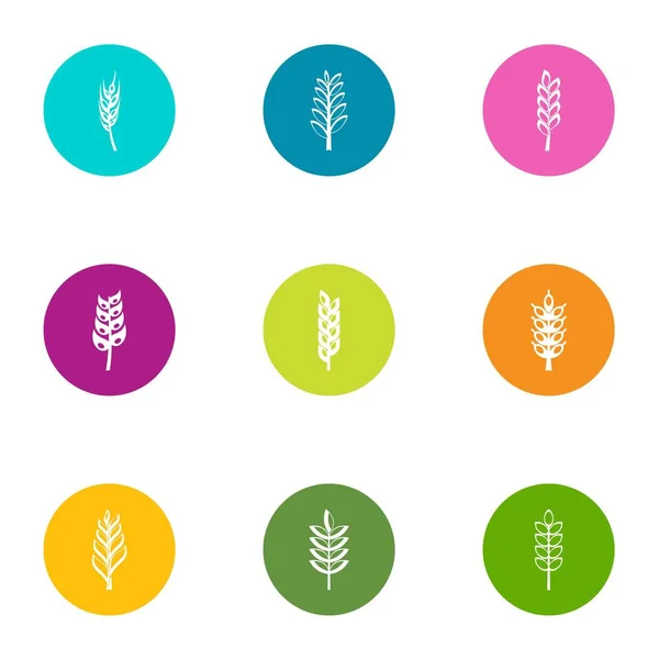 Granule icons set, flat style — Stock Vector
