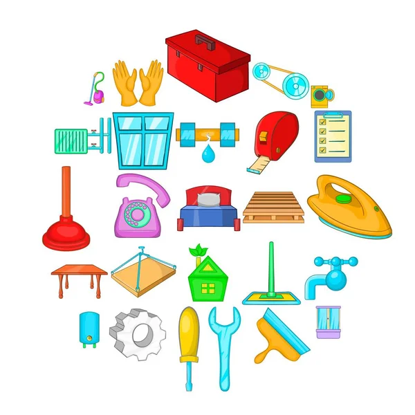 Daire tadilat Icons set, karikatür tarzı