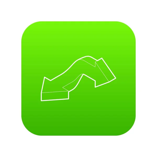 Icono de flecha de doble cara vector verde — Vector de stock