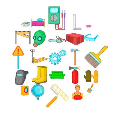 Kendi konaklama Icons set, karikatür tarzı