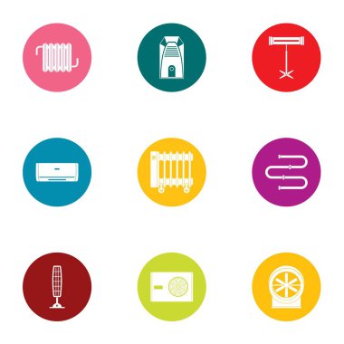 Isı çıkış simgeler kümesi, düz stil