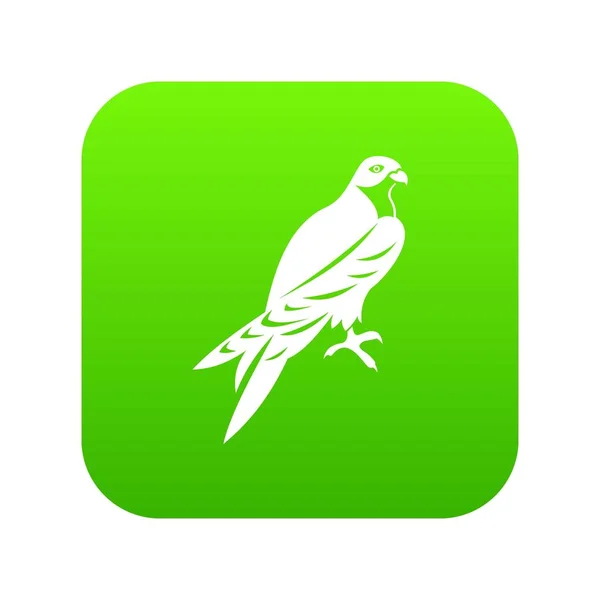 Icono halcón verde digital — Vector de stock