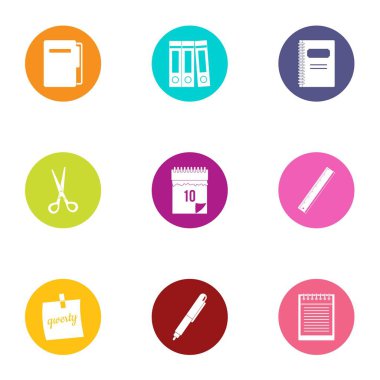 Boş belge simgeler kümesi, düz stil