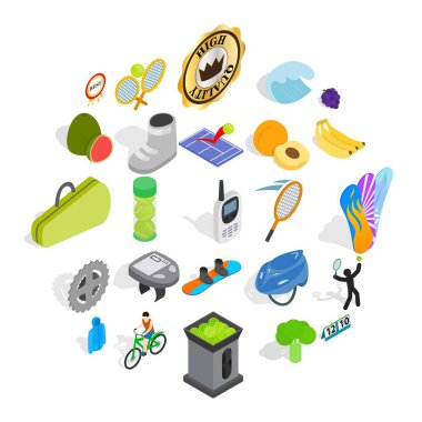 Şampiyonluk Icons set, izometrik stil için hazırlık