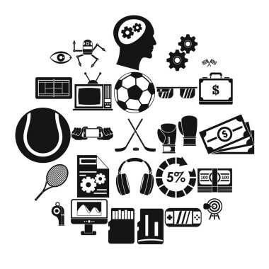 Video iletimi Icons set, basit tarzı