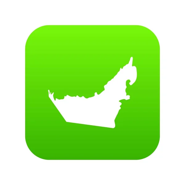 Emiratos Árabes Unidos mapa icono digital verde — Archivo Imágenes Vectoriales