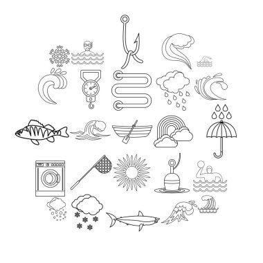 Anlamsızlık Icons set, anahat stili