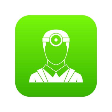 Göz doktoru kafa ile ayna simgesi dijital yeşil