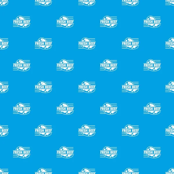 Modèle de boeuf frais vecteur sans couture bleu — Image vectorielle