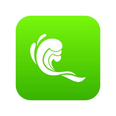 Su dalgası simgesi dijital yeşil