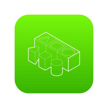 Sıralayıcı oyuncak yeşil simge vektör şekil