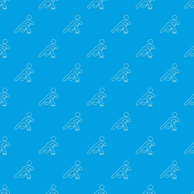 Hokey oyuncu desen vektör kesintisiz mavi