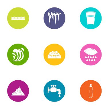 Icons set krema, düz stil