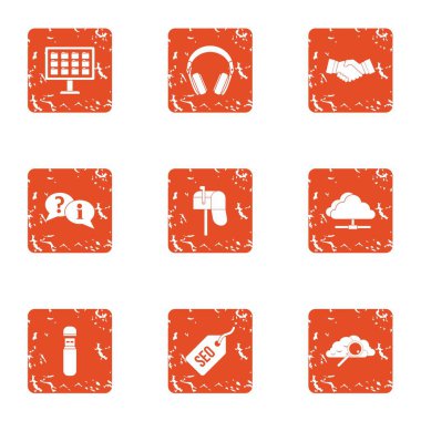 Resepsiyon ağ simgeler kümesi, grunge tarzı