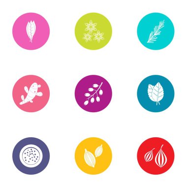 Sopa Icons set, düz stil