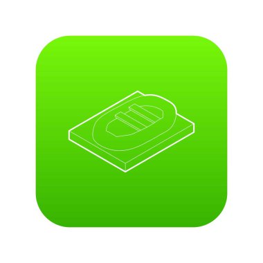 Şişme bot yeşil simge vektör