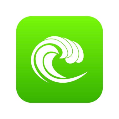 Dalga deniz gelgit simgesi dijital yeşil