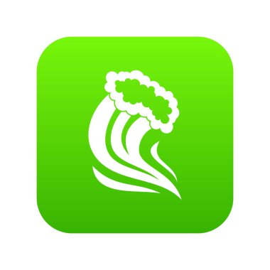 Köpüklü sıçrama simgesi dijital yeşil