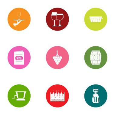 Denatüre alkol Icons set, düz stil