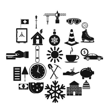 Villa Icons set, basit tarzı