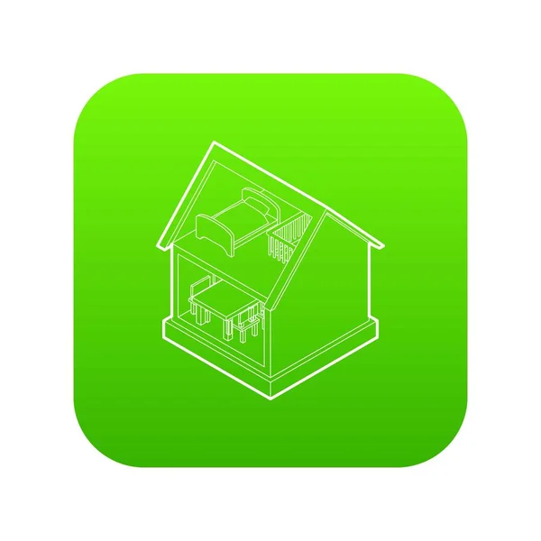 Spielzeughaus Ikone grüner Vektor — Stockvektor
