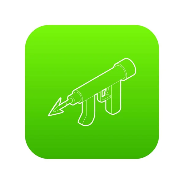 Underwater speargun icon green vector — Stock Vector