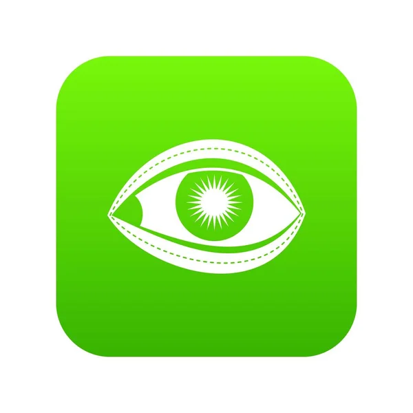 Plastic surgery of eye icon digital green — Stock Vector