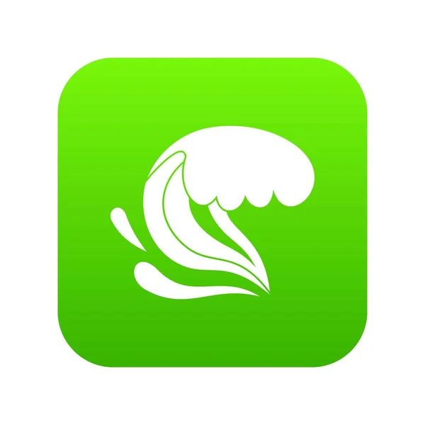Icône vague de surf vert numérique — Image vectorielle