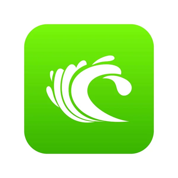 Wave pictogram digitale groen — Stockvector