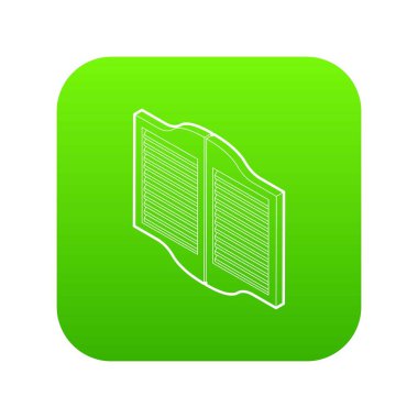 Batı salon yeşil simge vektör kapılar