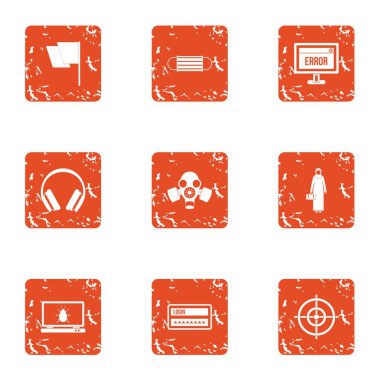 Bilgisayar hata simgeler kümesi, grunge tarzı