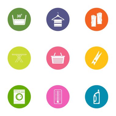 Keten Icons set, düz stil