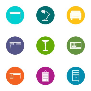 Masaüstü simgelerini seti, düz stil