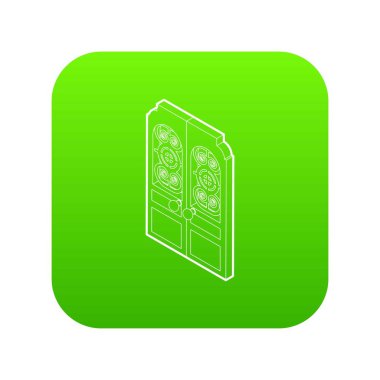 Çift kapılı yeşil simge vektör