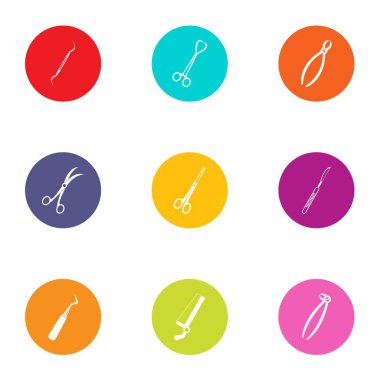 Metal aygıt simgeler kümesi, düz stil