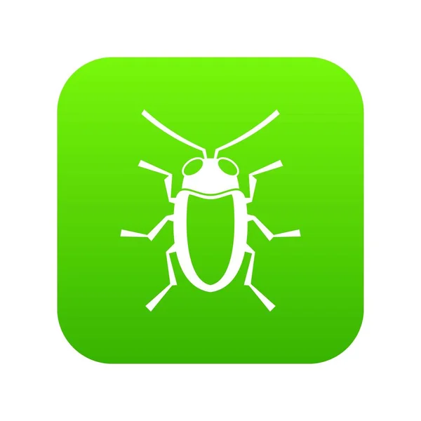角甲虫 grammoptera 图标数字绿色 — 图库矢量图片