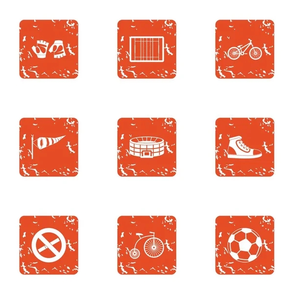 Lección en el conjunto de iconos del estadio, estilo grunge — Vector de stock