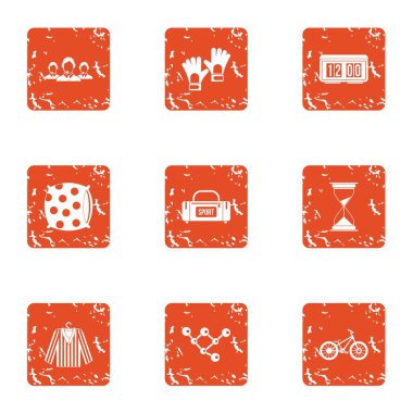 Atletik resort simgeler kümesi, grunge tarzı