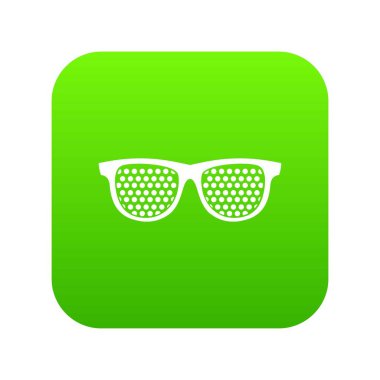Siyah iğne deliği gözlük simgesi dijital yeşil