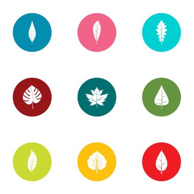 Yeşillik Icons set, düz stil