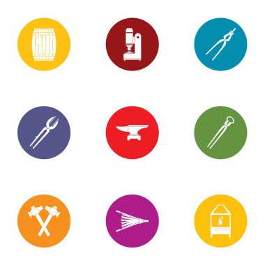 Sünek Icons set, düz stil